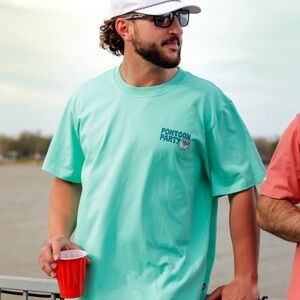 New Waggle Mens Size L ‘Pontoon Party’ Graphic Print Golf Tee T-Shirt